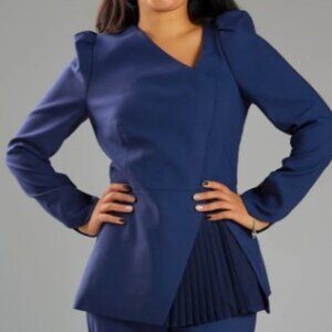 SERAGYI Liz Peplum Jacket Blue Size 8 NWT